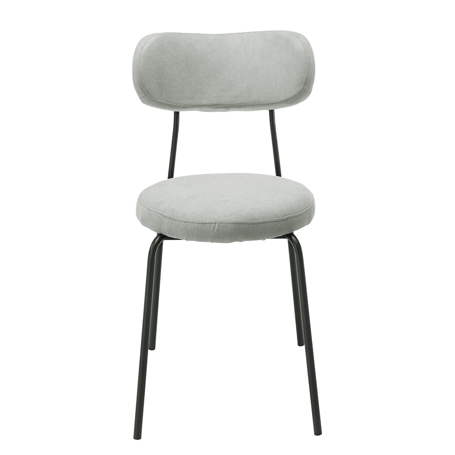 Ars manufacti Chaises Timika (lot de 2) - Tissu / Métal - Gris clair / Noir 4 Ars manufacti Chaises Timika (lot de 2) - Tissu / Métal - Gris clair / Noir – Image 2