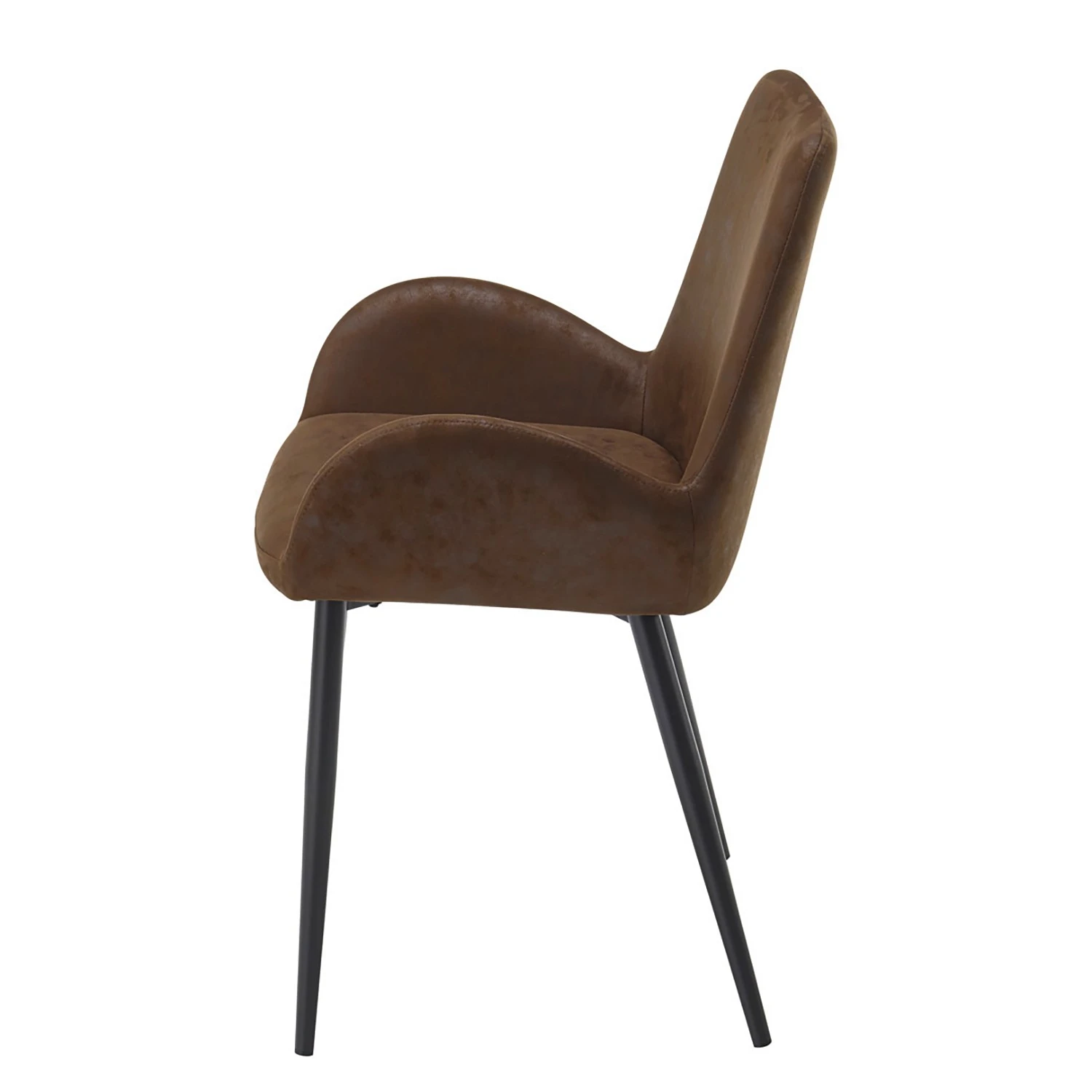 Ars manufacti Chaises à accoudoirs Wasta (lot de 2) - Tissu / Métal - Marron / Noir 6 Ars manufacti Chaises à accoudoirs Wasta (lot de 2) - Tissu / Métal - Marron / Noir – Image 4