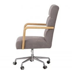 Mørteens Fauteuil de bureau Capel - Tissu / Chêne massif / Métal - Brun gris / Chêne clair / Argenté -Chaises Soldes 1000288168 220610 035 DETAILS P000000001000288168