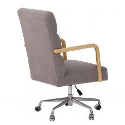 Mørteens Fauteuil de bureau Capel - Tissu / Chêne massif / Métal - Brun gris / Chêne clair / Argenté -Chaises Soldes 1000288168 220610 040 DETAILS P000000001000288168