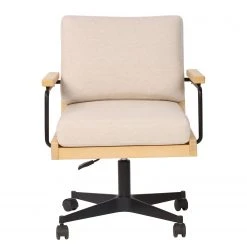 Mørteens Fauteuil de bureau David - Tissu / Chêne massif / Métal - Crème / Chêne / Noir 8 Mørteens Fauteuil de bureau David - Tissu / Chêne massif / Métal - Crème / Chêne / Noir -Chaises Soldes 1000288171 220610 030 DETAILS P000000001000288171