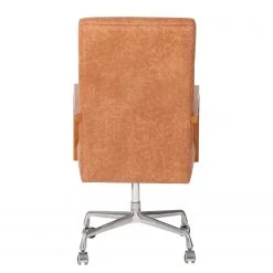 Mørteens Fauteuil de bureau Calder - Cuir synthétique / Noyer massif / Métal - Cognac vintage / Noyer / Argenté -Chaises Soldes 1000288192 220610 045 DETAILS P000000001000288192