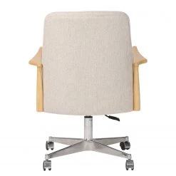 Mørteens Chaise de bureau Burns - Tissu tissé / Chêne massif / Métal - Crème / Chêne clair / Argenté -Chaises Soldes 1000288193 220610 045 DETAILS P000000001000288193