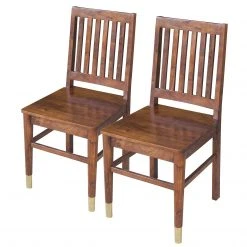 Ars manufacti Chaises Baxley (lot de 2) - Acacia massif - Acacia / Doré