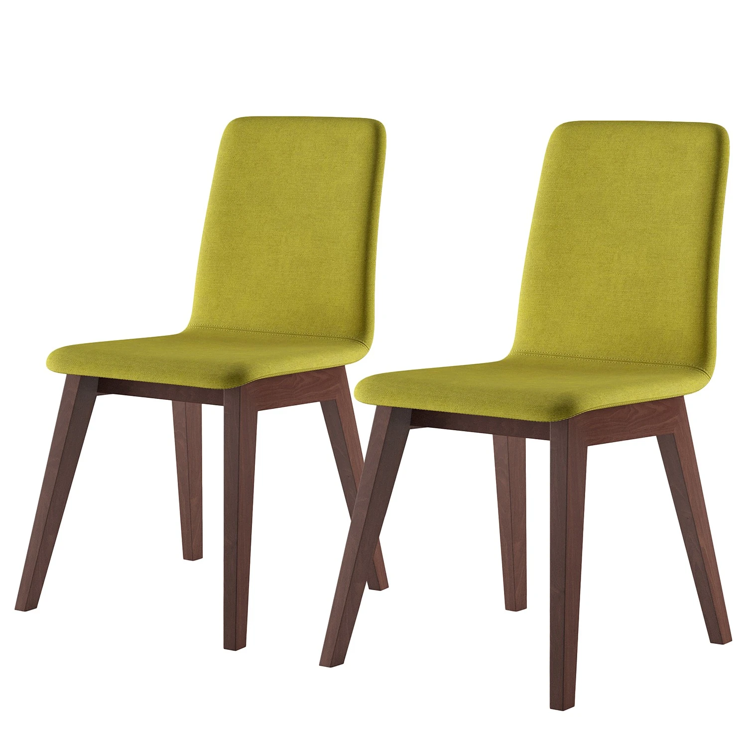 Norrwood Chaises capitonnées Nami (lot de 2) - Vert kiwi - Imitation noyer 3 Norrwood Chaises capitonnées Nami (lot de 2) - Vert kiwi - Imitation noyer