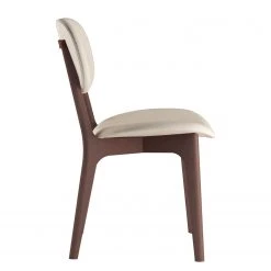 Norrwood Chaises capitonnées Nadir (lot de 2) - Crème - Imitation noyer -Chaises Soldes 1000299039 211019 11164000278 DETAILS P000000001000299039