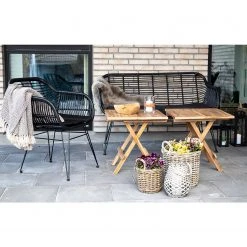 Naturoo Chaises à accoudoirs Corduroy (lot de 2) - (avec coussin d’assise) - Rotin / Métal - Rotin / Noir -Chaises Soldes 1000299408 211012 134455000115 MOOD DETAILS P000000001000299408 mood