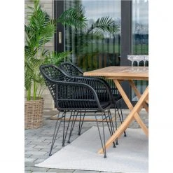 Naturoo Chaises à accoudoirs Corduroy (lot de 2) - (avec coussin d’assise) - Rotin / Métal - Rotin / Noir -Chaises Soldes 1000299408 211012 134455000117 MOOD DETAILS P000000001000299408 mood