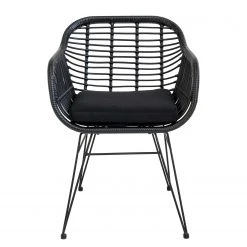 Naturoo Chaises à accoudoirs Corduroy (lot de 2) - (avec coussin d’assise) - Rotin / Métal - Rotin / Noir -Chaises Soldes 1000299408 211012 134455000129 DETAILS P000000001000299408