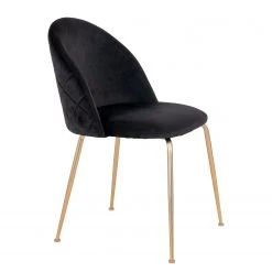 Red Living Chaises capitonnées Maxou I (lot de 2) - Velours / Acier - Noir -Chaises Soldes 1000299419 211012 13445500170 DETAILS P000000001000299419