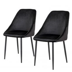Red Living Chaises capitonnées Halley II (lot de 2) - Noir