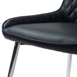 Red Living Chaises capitonnées Dela III (lot de 2) - Imitation cuir / Fer - Noir / Chrome 14 Red Living Chaises capitonnées Dela III (lot de 2) - Imitation cuir / Fer - Noir / Chrome -Chaises Soldes 1000303597 211117 16473800071 DETAILS P000000001000303597