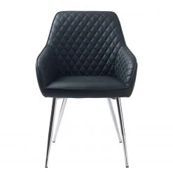 Red Living Chaises à accoudoirs Dela III (lot de 2) - Imitation cuir / Fer - Noir / Chrome -Chaises Soldes 1000303600 211117 16473800084 DETAILS P000000001000303600