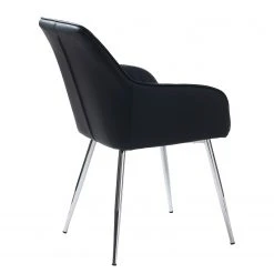 Red Living Chaises à accoudoirs Dela III (lot de 2) - Imitation cuir / Fer - Noir / Chrome -Chaises Soldes 1000303600 211117 16473800088 DETAILS P000000001000303600