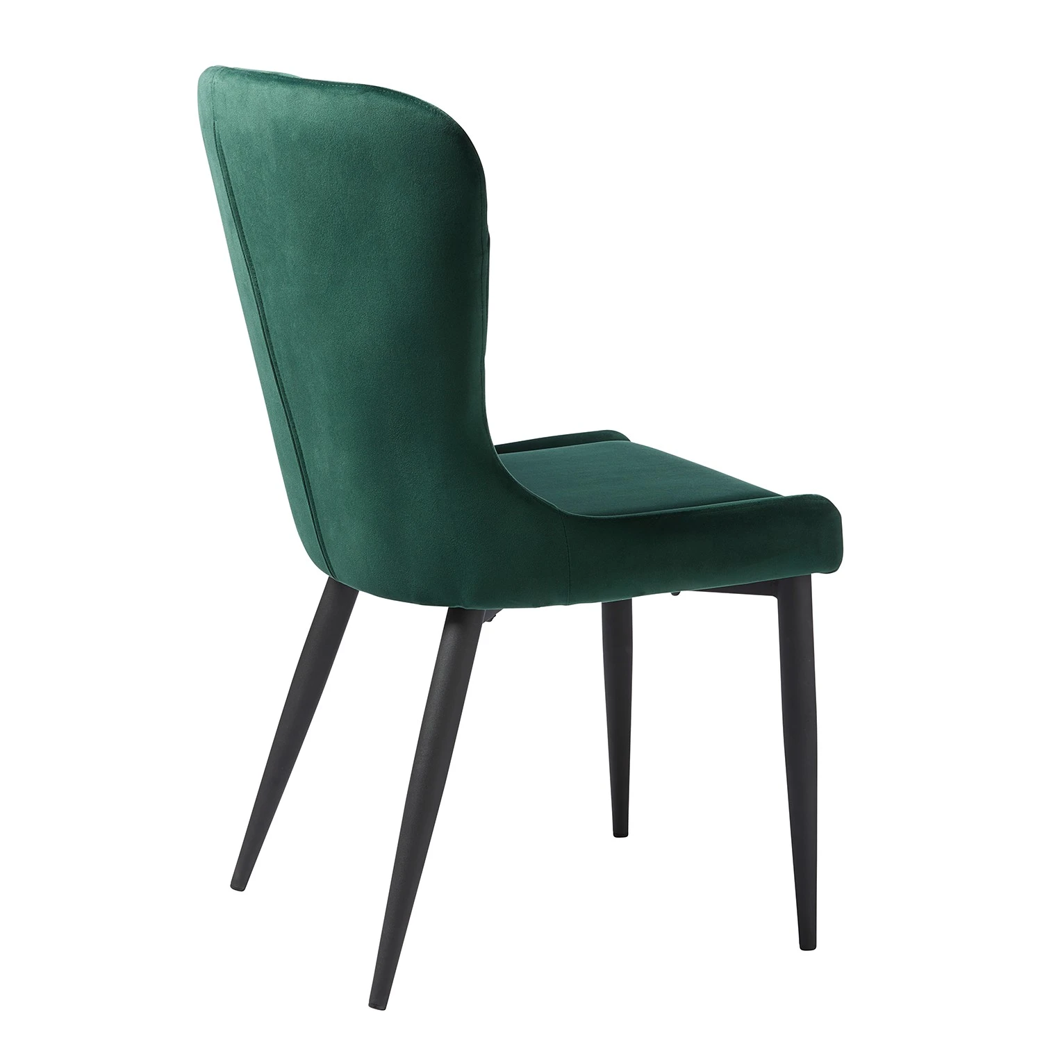 Red Living Chaises capitonnées Kaman (lot de 2) - Velours / Fer - Vert foncé / Noir 4 Red Living Chaises capitonnées Kaman (lot de 2) - Velours / Fer - Vert foncé / Noir – Image 2