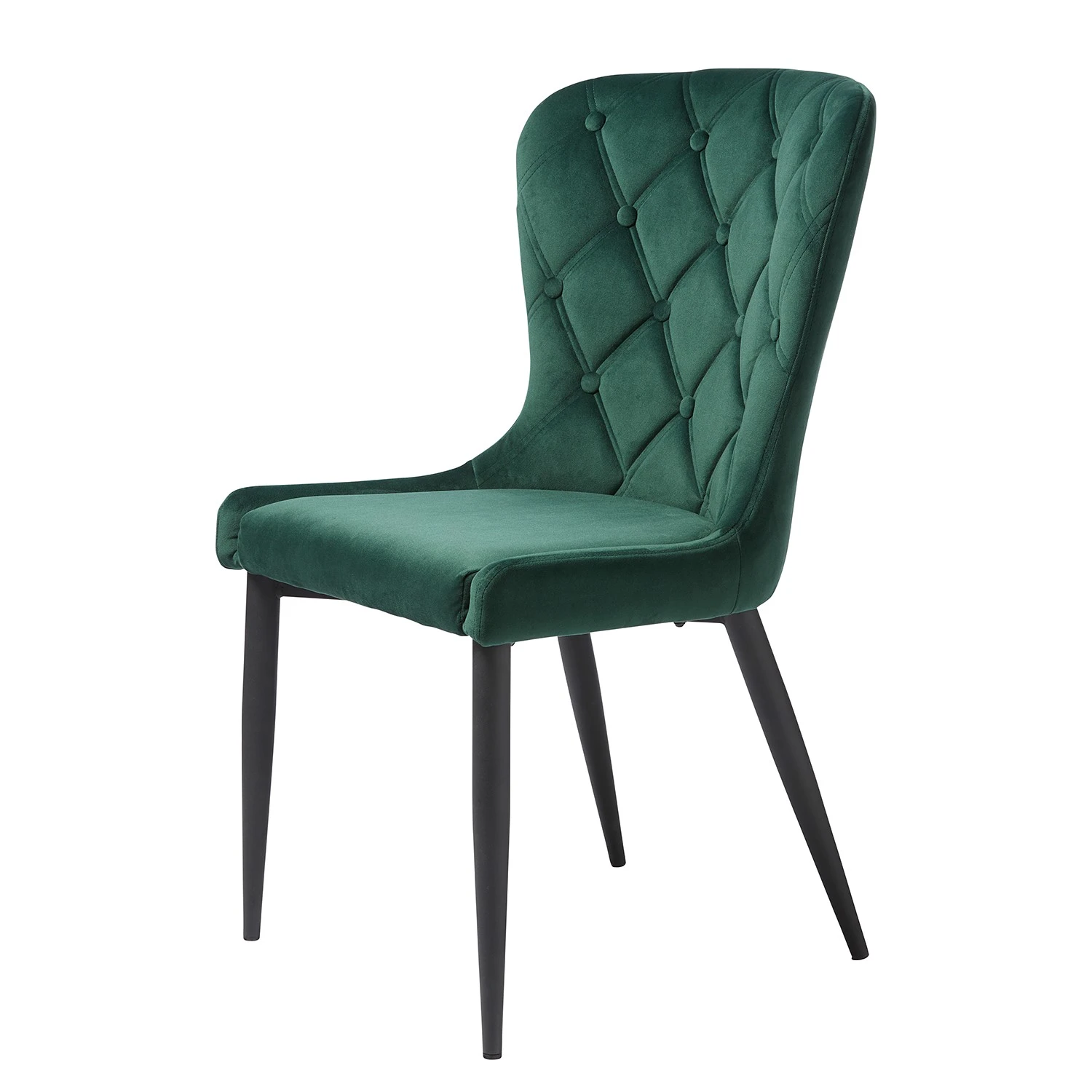 Red Living Chaises capitonnées Kaman (lot de 2) - Velours / Fer - Vert foncé / Noir 9 Red Living Chaises capitonnées Kaman (lot de 2) - Velours / Fer - Vert foncé / Noir – Image 7