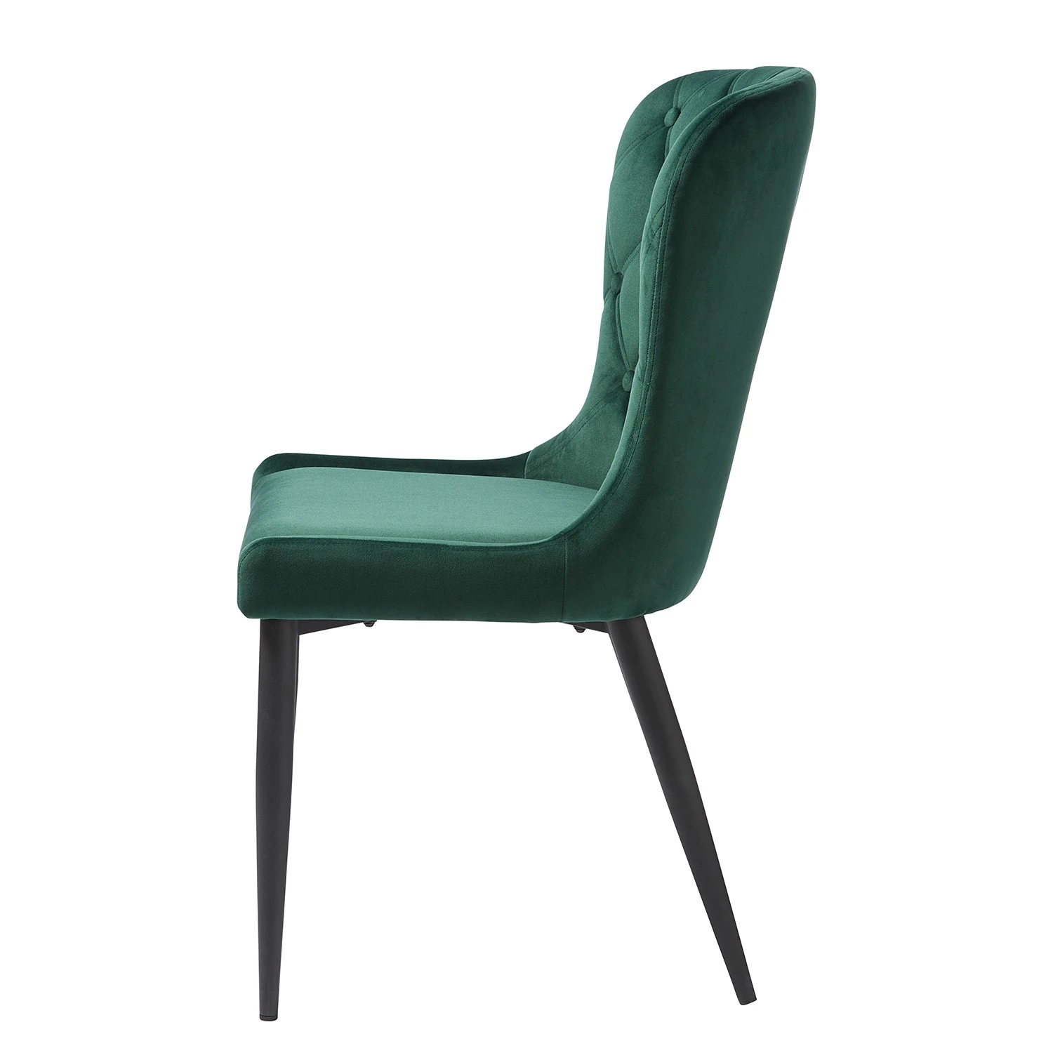 Red Living Chaises capitonnées Kaman (lot de 2) - Velours / Fer - Vert foncé / Noir 10 Red Living Chaises capitonnées Kaman (lot de 2) - Velours / Fer - Vert foncé / Noir – Image 8