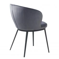 Red Living Chaise à accoudoirs Cheia II - Velours / Fer - Gris clair / Noir -Chaises Soldes 1000303607 211117 164740000123 DETAILS P000000001000303607