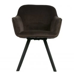 Red Living Chaises à accoudoirs Livia (lot de 2) - Velours / Acier - Marron gris / Noir -Chaises Soldes 1000303853 211105 13105200066 DETAILS P000000001000303853