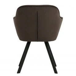 Red Living Chaises à accoudoirs Livia (lot de 2) - Velours / Acier - Marron gris / Noir -Chaises Soldes 1000303853 211105 13105200088 DETAILS P000000001000303853