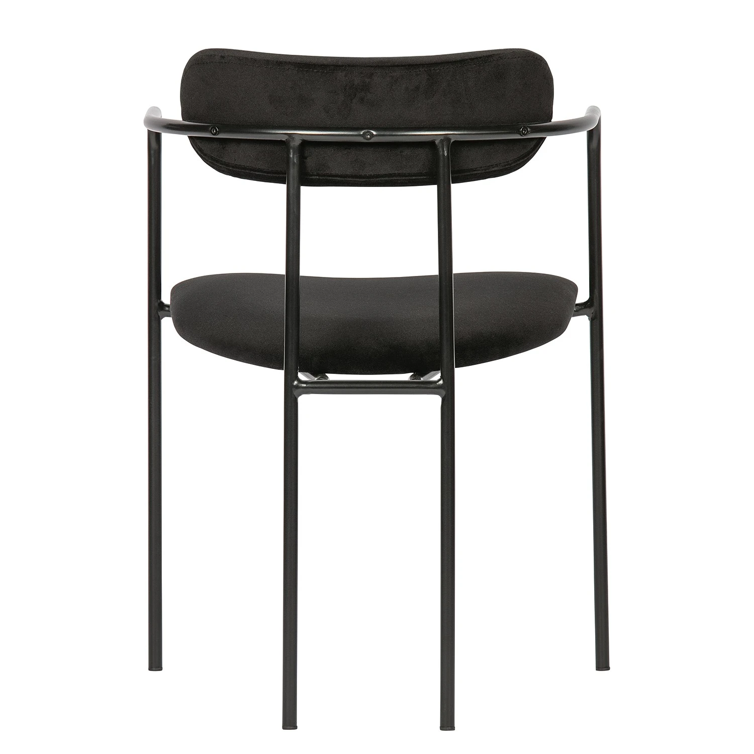 Red Living Chaises à accoudoirs Lineas (lot de 2) - Velours / Acier - Noir 7 Red Living Chaises à accoudoirs Lineas (lot de 2) - Velours / Acier - Noir – Image 5