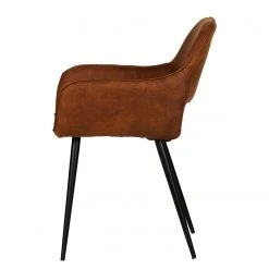 Red Living Chaises à accoudoirs Avril II (lot de 2) - Microfibre / Acier - Marron vintage / Noir -Chaises Soldes 1000303883 211105 13105900246 DETAILS P000000001000303883