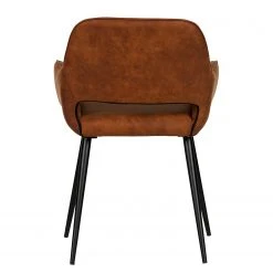 Red Living Chaises à accoudoirs Avril II (lot de 2) - Microfibre / Acier - Marron vintage / Noir -Chaises Soldes 1000303883 211105 13105900257 DETAILS P000000001000303883