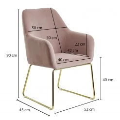 Loftscape Chaise à accoudoirs Fradou I - Rose bébé -Chaises Soldes 1000303932 211103 12152200768 SKETCH DETAILS P000000001000303932 sketch