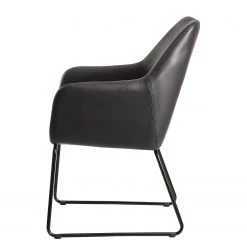 Loftscape Chaise à accoudoirs Fradou III - Imitation cuir / Fer - Noir -Chaises Soldes 1000303936 211103 12152300322 DETAILS P000000001000303936