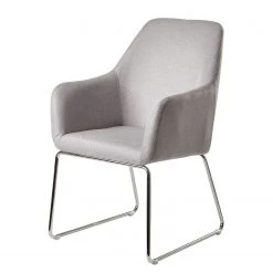 Loftscape Chaise à accoudoirs Fradou II - Gris / Argenté