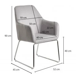 Loftscape Chaise à accoudoirs Fradou II - Gris / Argenté -Chaises Soldes 1000303948 211103 12152600873 SKETCH DETAILS P000000001000303948 sketch