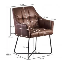 Loftscape Chaise à accoudoirs Giorgino II - Marron foncé vintage -Chaises Soldes 1000303957 211103 12152800929 SKETCH DETAILS P000000001000303957 sketch