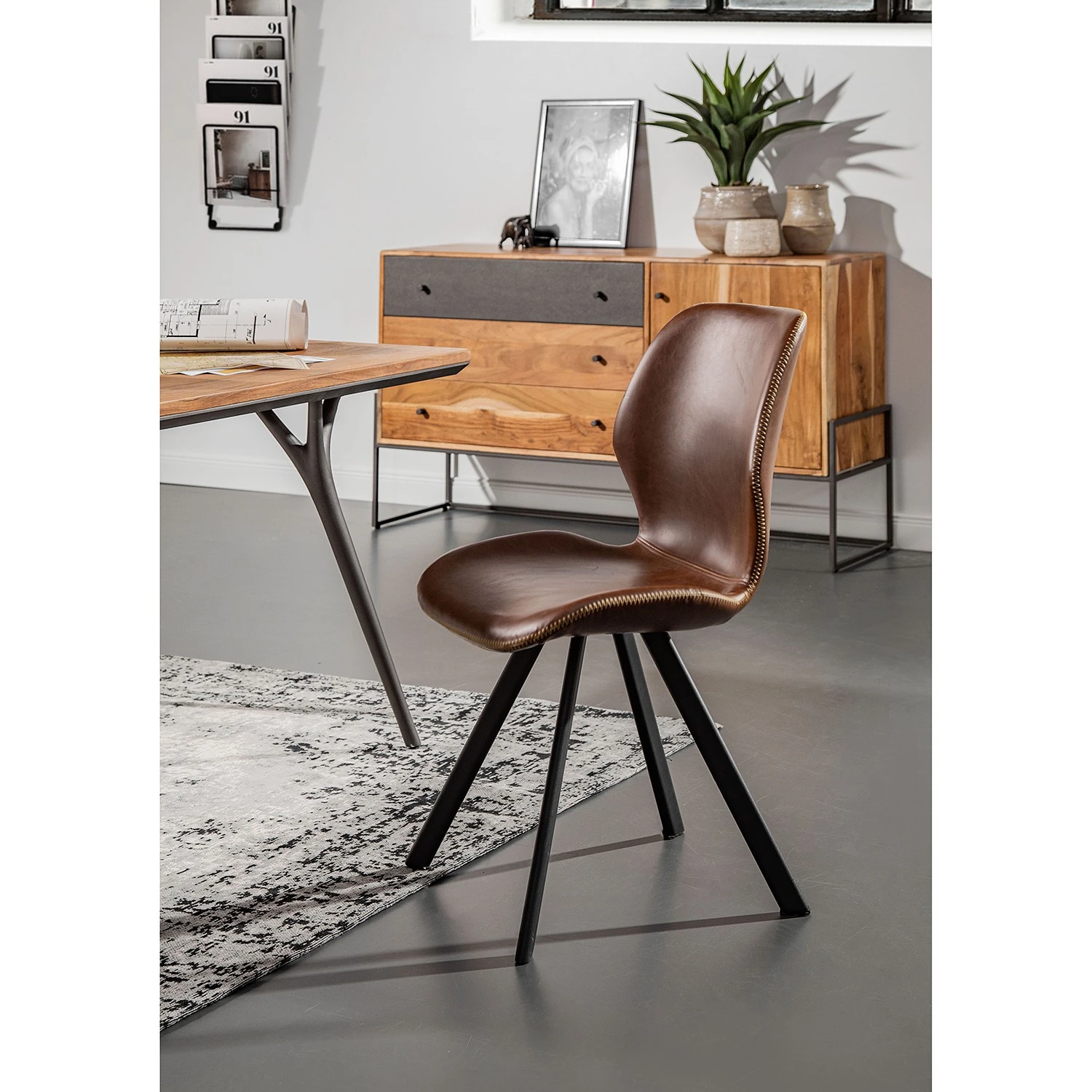 Red Living Chaises Collins (lot de 2) - Marron vintage 6 Red Living Chaises Collins (lot de 2) - Marron vintage – Image 4