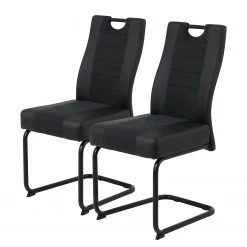 Loftscape Chaise cantilever Carbonia - Noir - Lot de 2