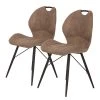 Loftscape Chaise capitonnée Glin - Marron clair - Lot de 2 -Chaises Soldes 1000309932 211117 17051900093 IMAGE P000000001000309932