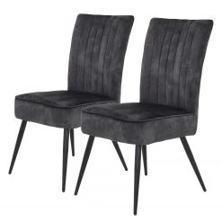 Loftscape Chaises capitonnées Copine (lot de 2) - Gris vintage