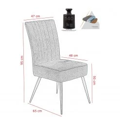 Loftscape Chaises capitonnées Copine (lot de 2) - Gris vintage 13 Loftscape Chaises capitonnées Copine (lot de 2) - Gris vintage -Chaises Soldes 1000309936 211117 17063500614 SKETCH DETAILS P000000001000309936 sketch