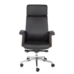 Fredriks Chaise de bureau Weld - Cuir véritable / Plaqué noyer / Métal - Noir / noyer / Aluminium -Chaises Soldes 1000310647 220826 030 DETAILS P000000001000310647