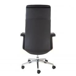 Fredriks Chaise de bureau Weld - Cuir véritable / Plaqué noyer / Métal - Noir / noyer / Aluminium -Chaises Soldes 1000310647 220826 033 DETAILS P000000001000310647