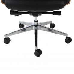 Fredriks Chaise de bureau Weld - Cuir véritable / Plaqué noyer / Métal - Noir / noyer / Aluminium -Chaises Soldes 1000310647 220826 041 DETAILS P000000001000310647