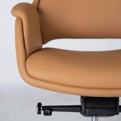 Fredriks Chaise de bureau Zore - Imitation cuir / Métal - Cognac / Aluminium -Chaises Soldes 1000310651 220826 036 DETAILS P000000001000310651