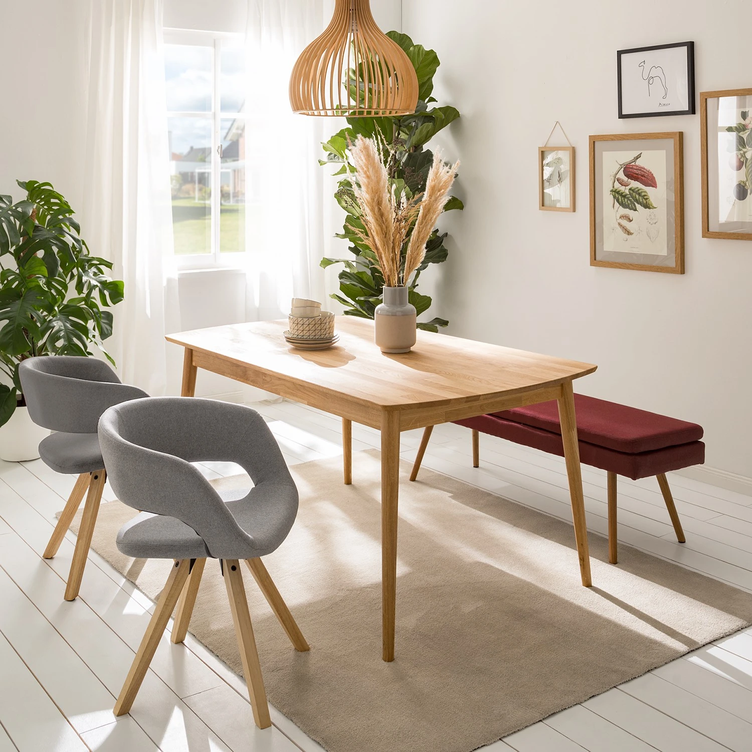 Mørteens Chaise à accoudoirs Buggio - Tissu / Hévéa massif - Tissu Cors: Granite - Lot de 2 5 Mørteens Chaise à accoudoirs Buggio - Tissu / Hévéa massif - Tissu Cors: Granite - Lot de 2 – Image 3