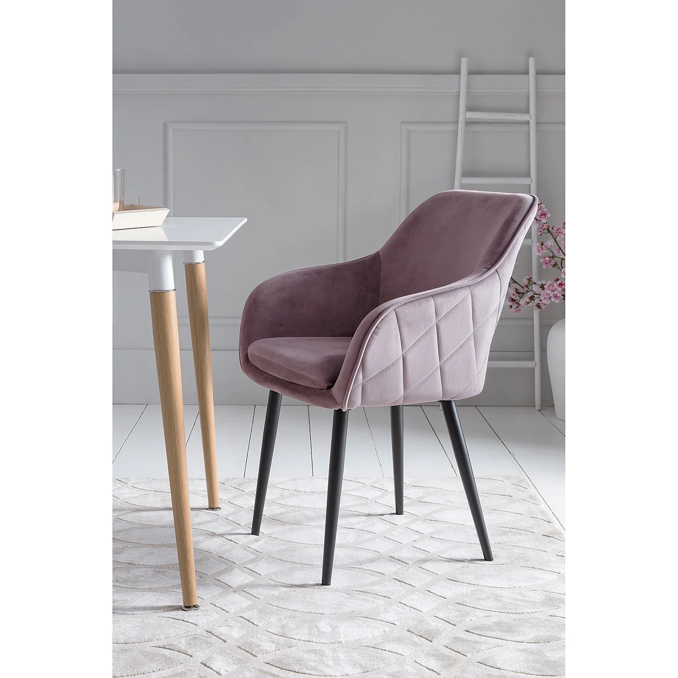 Red Living Chaise à accoudoirs Josephine - Rose clair 4 Red Living Chaise à accoudoirs Josephine - Rose clair – Image 2