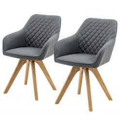 Loftscape Chaises à accoudoirs Nagoya (lot de 2) - Gris