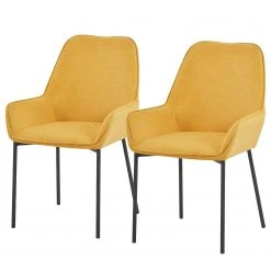 Loftscape Chaises à accoudoirs Modana (lot de 2) - Jaune moutarde
