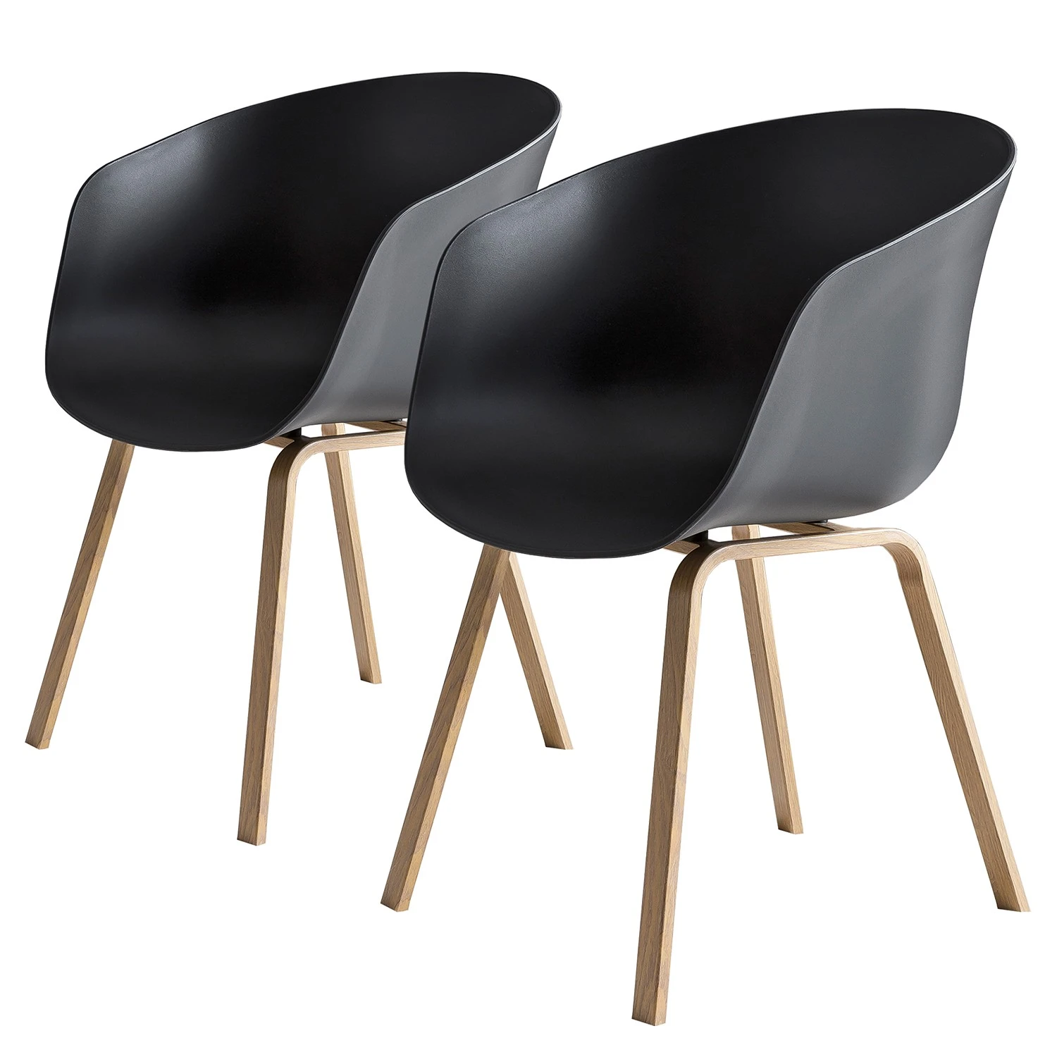 Loftscape Chaises à accoudoirs Loppi (lot de 2) - Noir 3 Loftscape Chaises à accoudoirs Loppi (lot de 2) - Noir