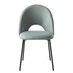 Mørteens Chaise capitonnée Ikley - Tissu / Métal - Noir - Gris menthe - Lot de 2 -Chaises Soldes 1000312593 211210 092458000126 DETAILS P000000001000312593