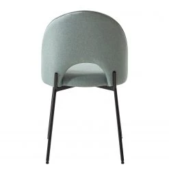 Mørteens Chaise capitonnée Ikley - Tissu / Métal - Noir - Gris menthe - Lot de 2 -Chaises Soldes 1000312593 211210 092458000130 DETAILS P000000001000312593