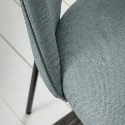 Mørteens Chaise capitonnée Ikley - Tissu / Métal - Noir - Gris menthe - Lot de 2 -Chaises Soldes 1000312593 211210 09245800140 DETAILS P000000001000312593