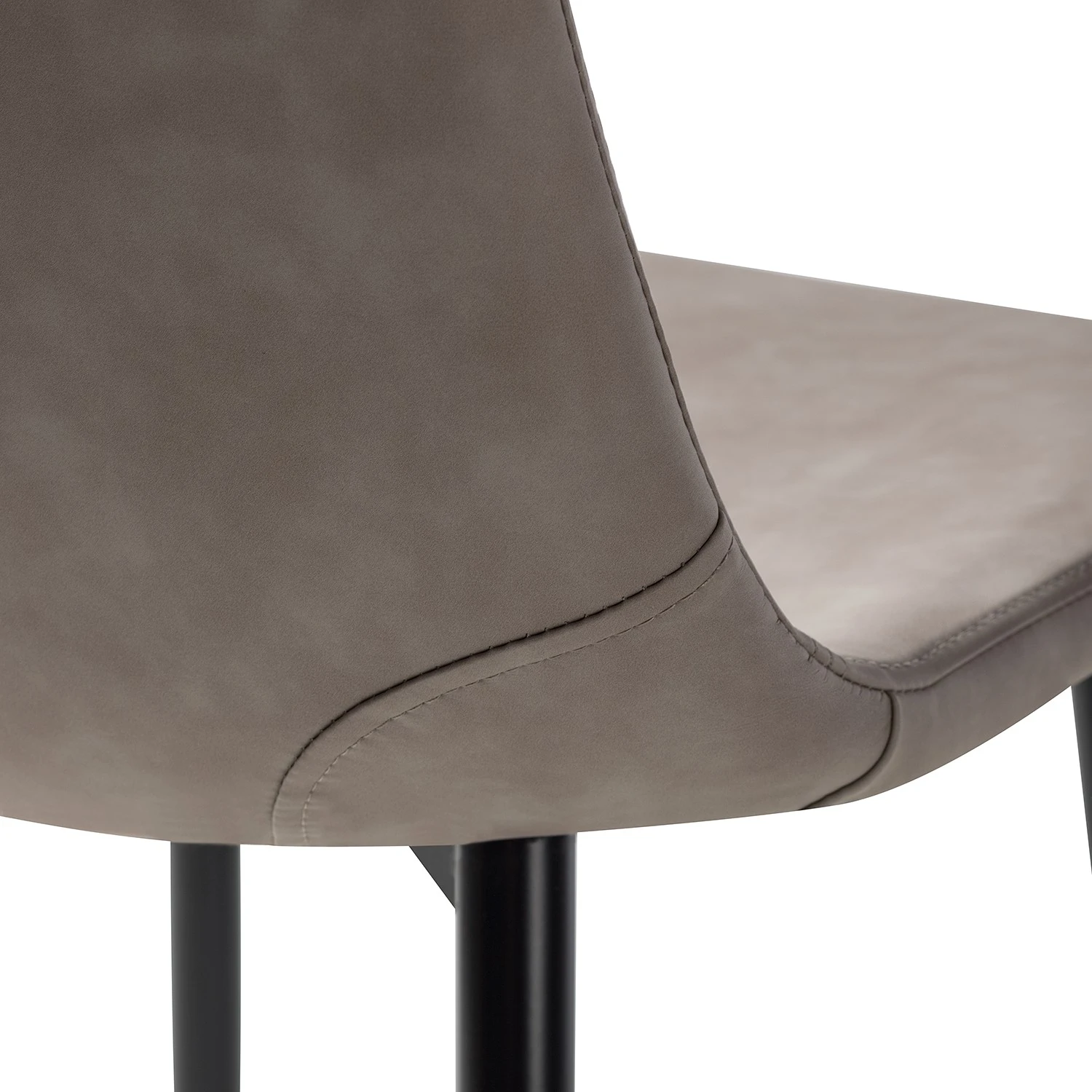 Mørteens Chaise capitonnée Iskmo VII - Imitation cuir / Métal - Noir - Taupe - Lot de 4 11 Mørteens Chaise capitonnée Iskmo VII - Imitation cuir / Métal - Noir - Taupe - Lot de 4 – Image 9